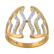 Anel Bicolor com Diamantes Ouro 18k 750