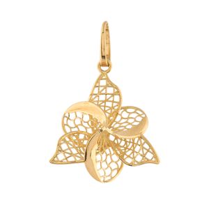 Pingente Trabalhado Flor Ouro 18k 750