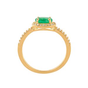 Anel Esmeralda Diamantes Ouro 18k 750
