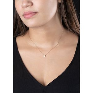 Gargantilha Gota Zircônia Branca Ouro 18k 750
