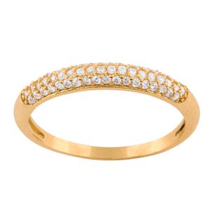Anel Aparador Pavê 55 Diamantes Ouro 18k 750