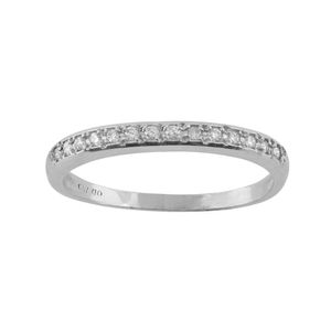 Anel Aparador Pavê Diamantes Ouro Branco 18k 750