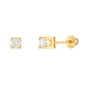 Brinco Cartier Diamante 0,10ct Ouro 18k 750 Tarraxa Baby