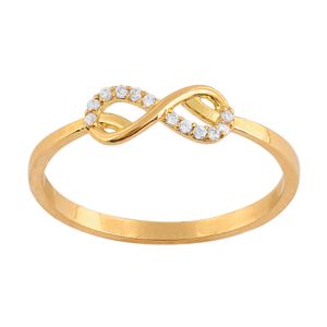 Anel Infinito Zircônias Ouro 18k 750