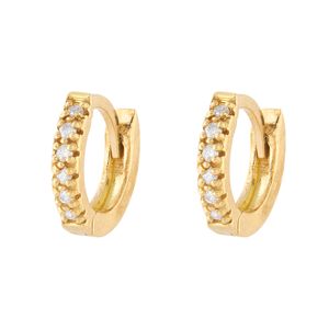 Brinco Argola com Zircônias Ouro 18k 750
