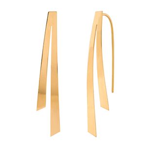 Brinco Fios Chapa Liso Ouro 18k 750