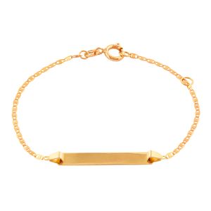 Pulseira Infantil Chapa Personalizável Piastrine Ouro 18k 750