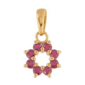 Pingente Flor com Rubis Ouro 18k 750