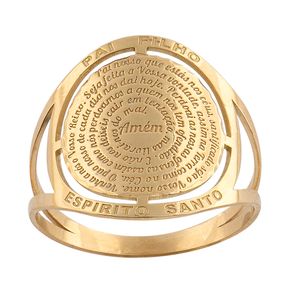 Anel Pai Nosso Ouro 18k 750