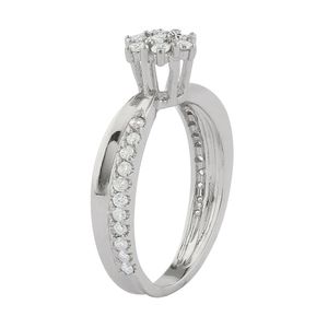 Anel Chuveiro Diamantes Ouro Branco 18k 750