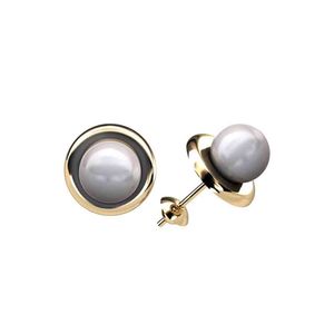 Brinco Pérola Roseta 6mm Ouro 18k 750