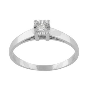 Anel Solitário Diamante 0,05ct Ouro Branco 18k 750
