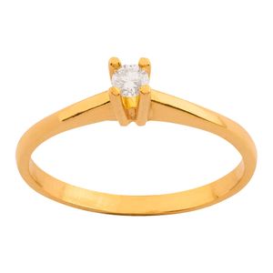 Anel Solitário Diamante 0,10ct Ouro 18k 750