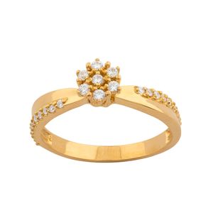 Anel Chuveiro Zircônias Ouro 18k 750