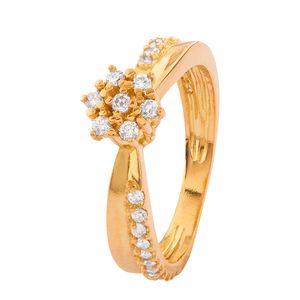 Anel Chuveiro Zircônias Ouro 18k 750