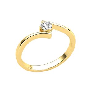 Anel Solitário Zircônia 3mm Ouro 18k 750