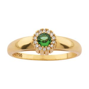 Anel Formatura Chuveiro Esmeralda Diamantes Ouro 18k 750