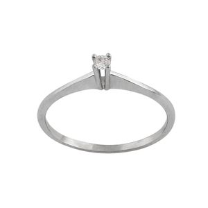 Anel Solitário Diamante Ouro Branco 18k 750