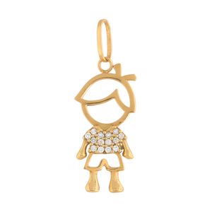 Pingente Menino Vazado com Diamantes Ouro 18k 750
