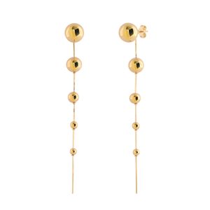 Brinco Pendente Dez Bolas Ouro 18k 750