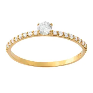 Anel Solitário Diamantes Ouro 18k 750