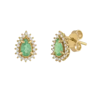 Brinco Gota Esmeraldas e Diamantes Ouro 18k 750