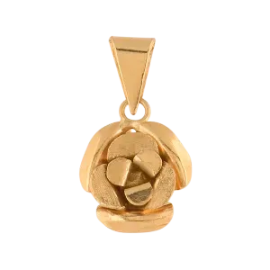 Pingente Flor Fosco e Liso Ouro 18k 750