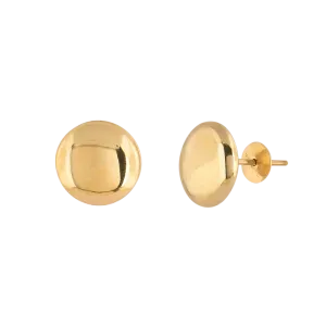 Brinco Botão 9mm Ouro 18k 750