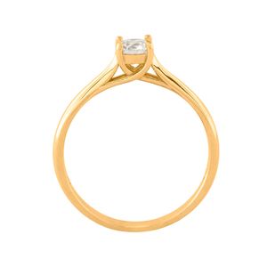 Anel Solitário com Zircônia 5mm Ouro 18k 750