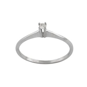 Anel Solitário Diamante Ouro Branco 18k 750