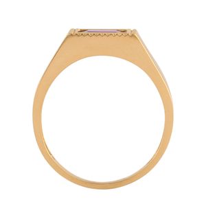 Anel Formatura Masculino Rubi Sintético Ouro 18k 750