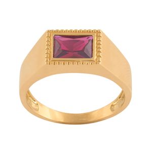 Anel Formatura Masculino Rubi Ouro 18k 750