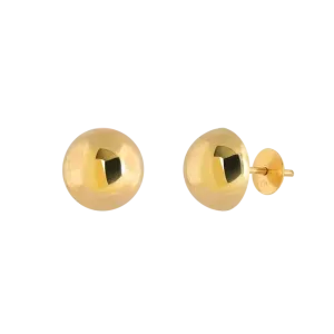 Brinco Meia Bola 8mm Ouro 18k 750