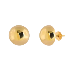 Brinco Meia Bola 10mm Ouro 18k 750