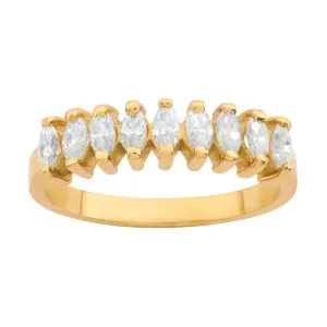 Meia Aliança com Diamantes Ouro 18k 750