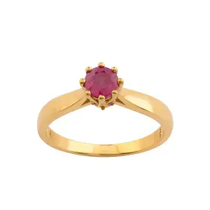 Anel Solitário Rubis Ouro 18k 750