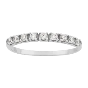 Meia Aliança 9 Diamantes Ouro Branco 18k 750