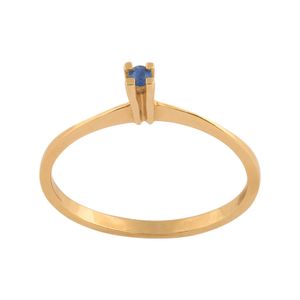 Anel Solitário Safira Ouro 18k 750