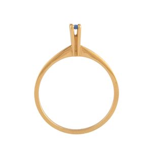 Anel Solitário Safira Ouro 18k 750