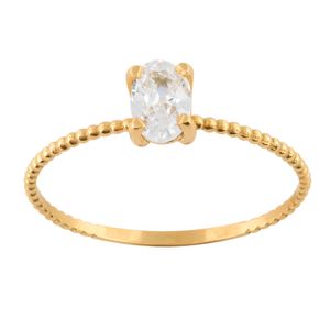 Anel Esferas com Zircônia Ouro 18k 750