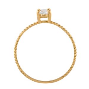 Anel Esferas com Zircônia Ouro 18k 750