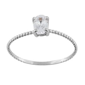 Anel Esferas Zircônia Ouro Branco 18k 750