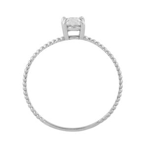 Anel Esferas Zircônia Ouro Branco 18k 750