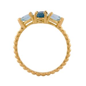 Anel Esferas Topázio London e Suiço Ouro 18k 750