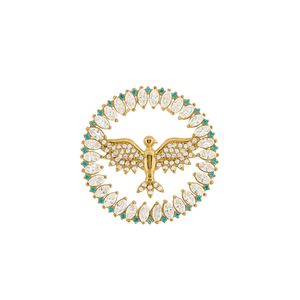 Pingente Mandala Espírito Santo Zircônias Ouro 18k 750