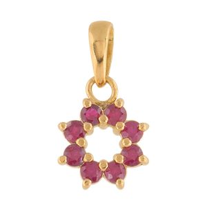 Pingente Flor com Rubis Ouro 18k 750