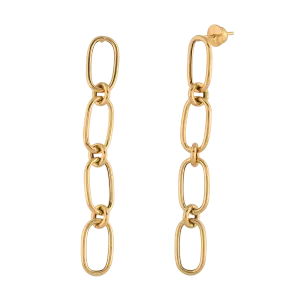 Brinco Elos Pendentes Ouro 18k 750