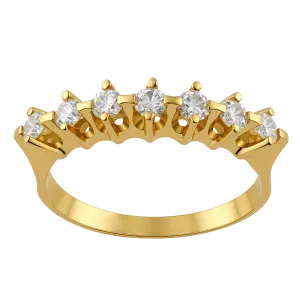 Meia Aliança Diamantes Ouro 18k 750