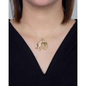 Pingente Onça com Zircônias Incolor e Espinélios Ouro 18k 750